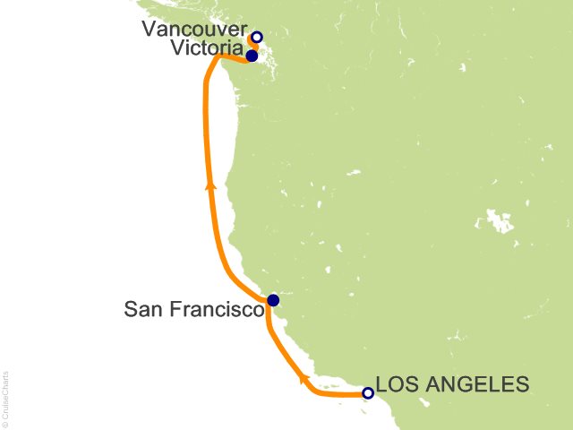 5 Night Pacific Coastal from Los Angeles Cruise from Los Angeles