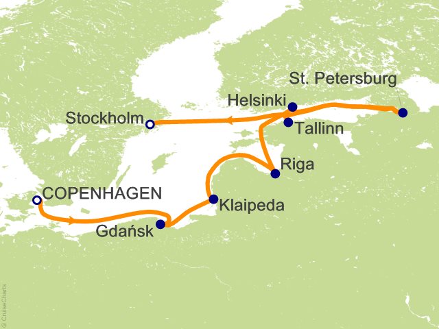 11 Night Copenhagen to Stockholm Cruise from Copenhagen