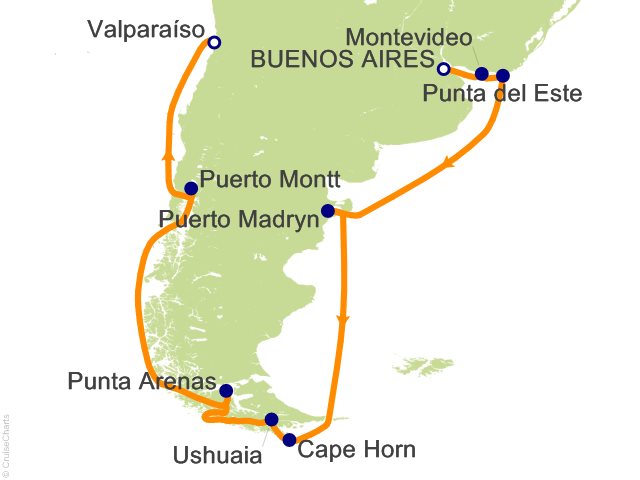 14 Night Argentina and Chile Cruise from Buenos Aires