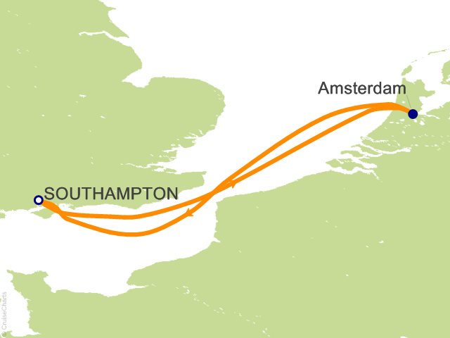 southampton to amsterdam cruise route