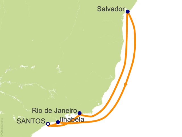 6 Night Brazil Cruise from Santos (Sao Paulo)