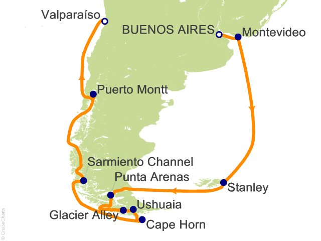 14 Night South America Passage Cruise from Buenos Aires