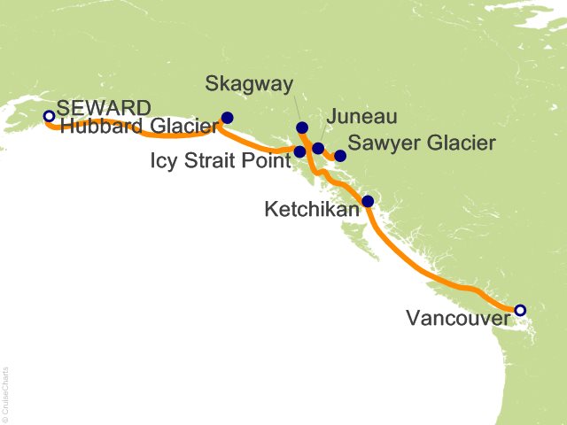 7 Night Alaska Southbound Cruise from Seward