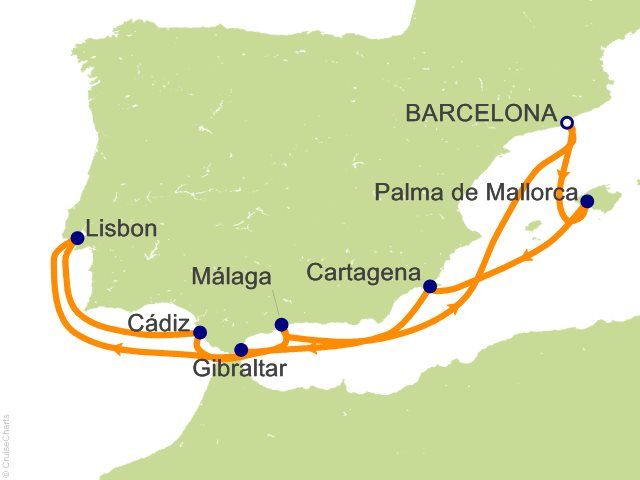 13 Night Spain and Portugal Cruise from Barcelona