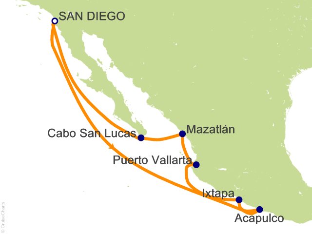 11 Night Mexican Riviera from San Diego Cruise from San Diego