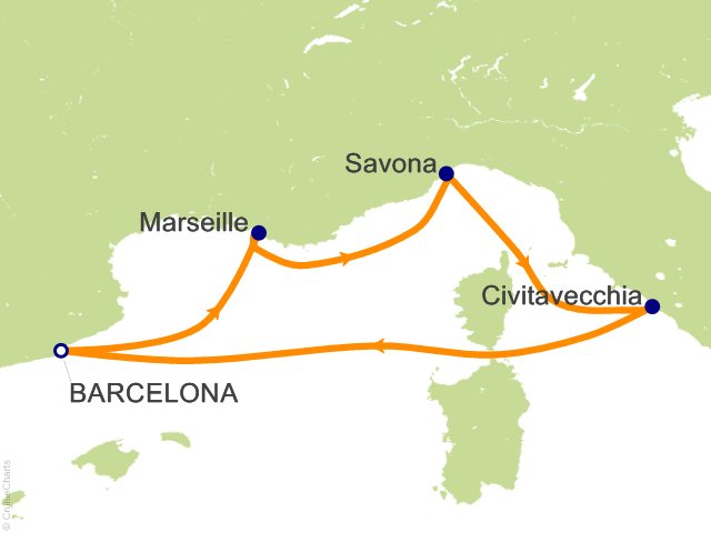 5 Night Yellow Gold Cruise from Barcelona