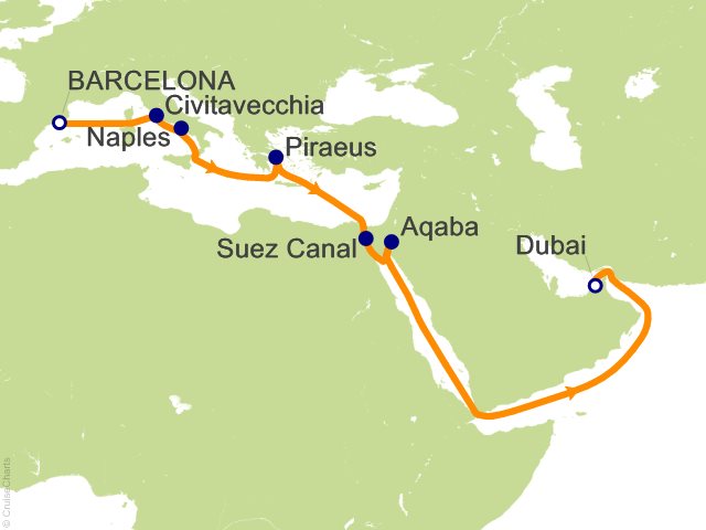 cruise from barcelona to dubai