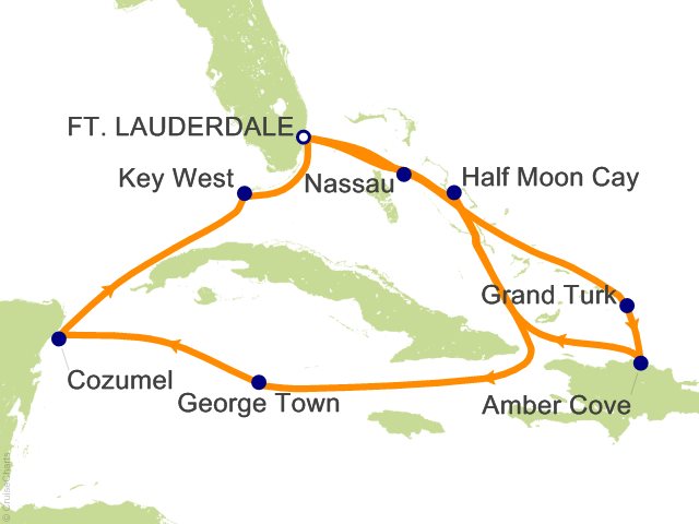 14 Night Tropical/Western Caribbean Cruise from Fort Lauderdale