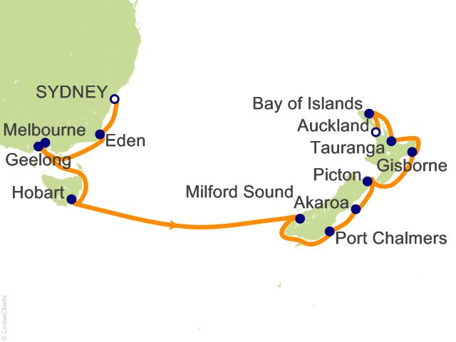 15 Night Tasman Treasures Cruise from Sydney