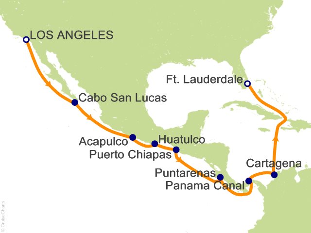 16 Night Caribbean and Central America Cruise from Los Angeles