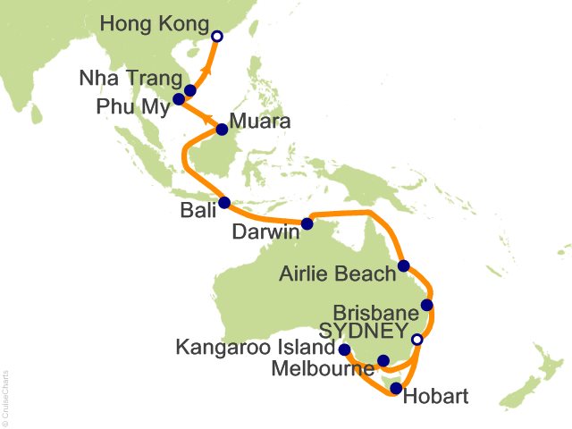 29 Night Sydney to Hong Kong Cruise from Sydney