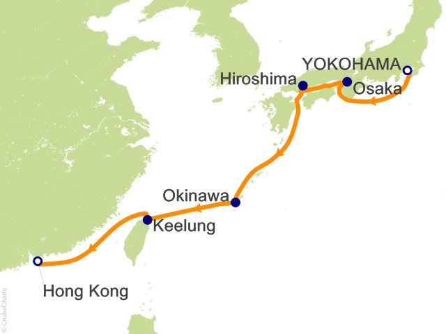 10 Night Tokyo to Hong Kong Cruise on Queen Elizabeth from Yokohama ...