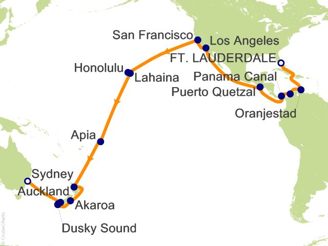 37 Night Fort Lauderdale to Sydney Cruise from Fort Lauderdale