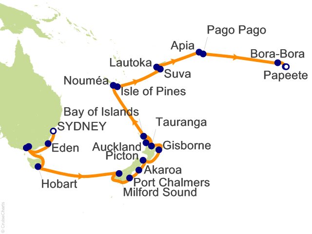 32 Night Fjords and Islands Cruise from Sydney
