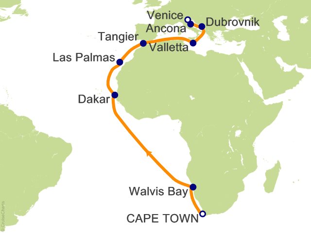 22 Night Grand Voyages Cruise from Cape Town