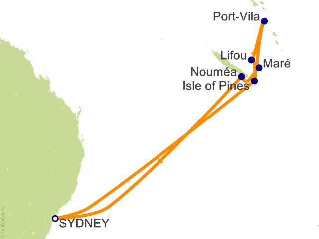 10 Night New Caledonia and Vanuatu Cruise from Sydney