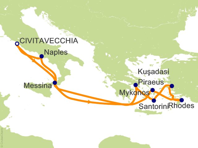 10 Night Italy and Greek Isles Cruise from Civitavecchia (Rome)
