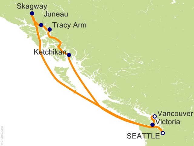 7 Night Alaska Tracy Arm Fjord Cruise from Seattle