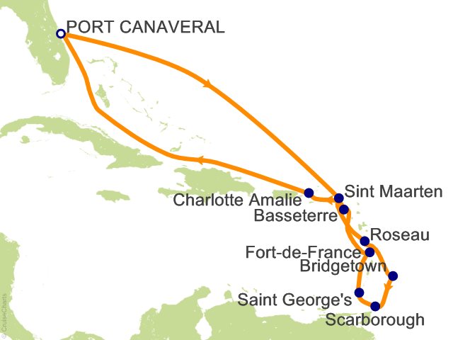13 Night Southern Caribbean Cruise from Port Canaveral