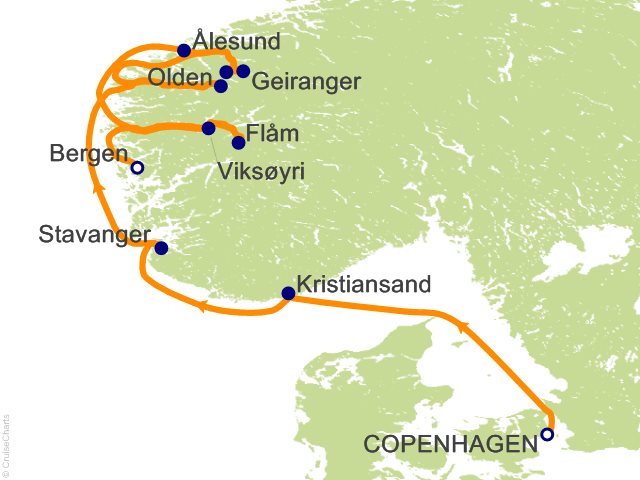 7 Night Norwegian Fjords Cruise from Copenhagen