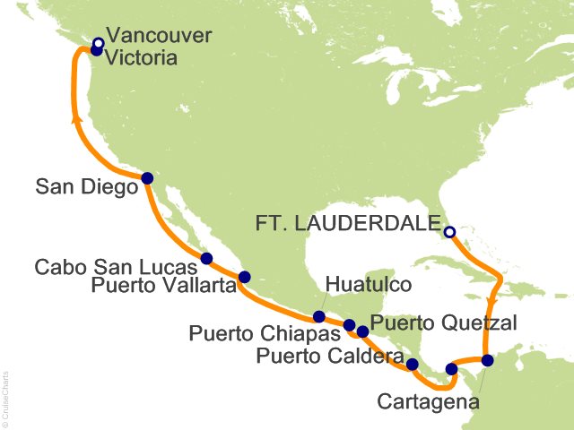 19 Night Panama Canal Cruise from Fort Lauderdale