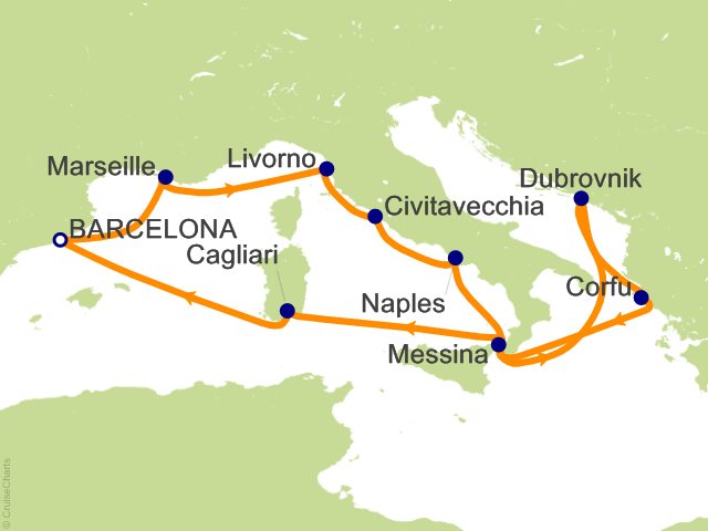 12 Night Europe Cruise on Carnival Vista from Barcelona sailing August ...