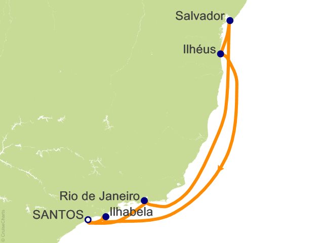 7 Night Brazil Cruise from Santos (Sao Paulo)