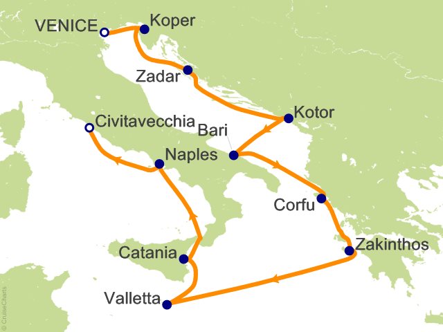 10 Night Medieval Artistry Cruise from Venice
