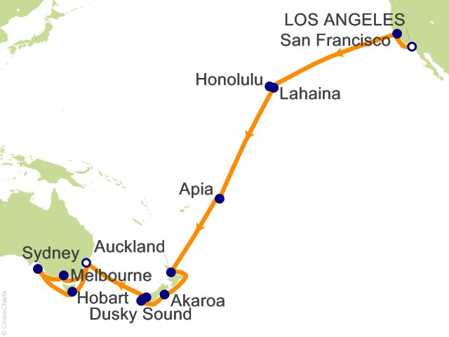 31 Night Los Angeles to Sydney Cruise from Los Angeles