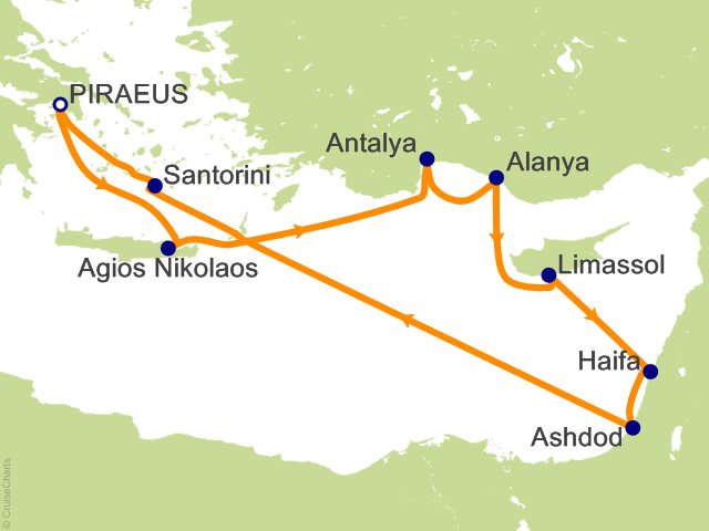 10 Night Mediterranean Cruise from Athens (Port of Piraeus)