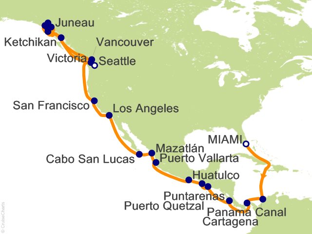 31 Night Panama Canal and Alaska from Miami Cruise from Miami