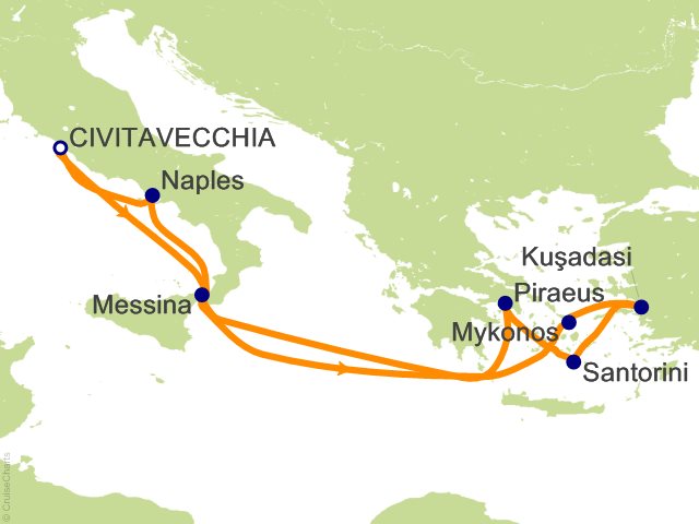 9 Night Greek Isles Cruise from Civitavecchia (Rome)