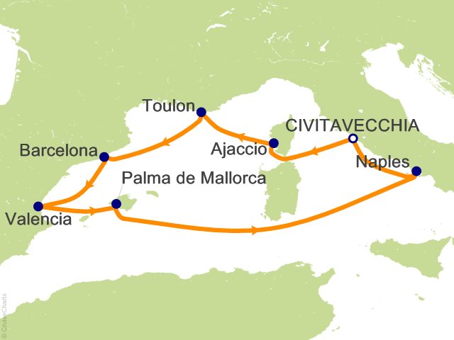 8 Night Italy  France and Spain Cruise from Civitavecchia (Rome)