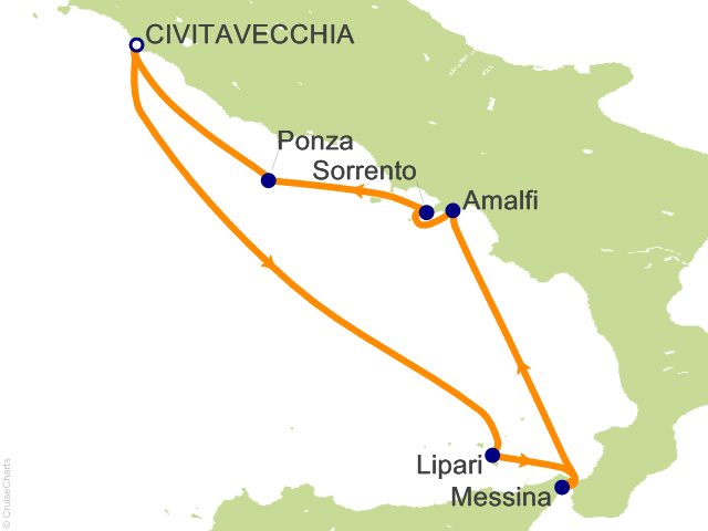 7 Night Amalfi and Sicily Cruise from Civitavecchia (Rome)