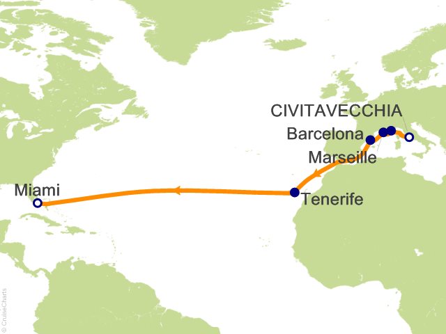 15 Night Western Europe Transatlantic Cruise from Civitavecchia (Rome)