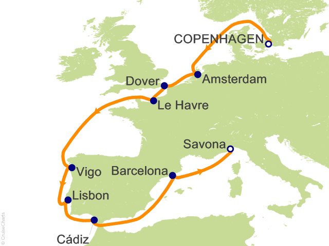 11 Night Grand Tour of Europe Cruise from Copenhagen