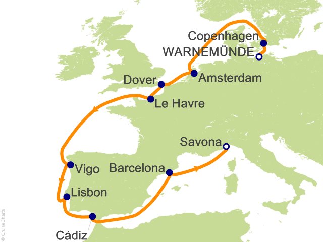 12 Night Grand Tour of Europe Cruise from Warnemunde