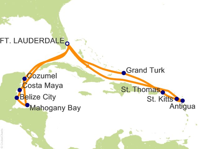 15 Night Holiday Caribbean Southern Adventurer Cruise from Fort Lauderdale