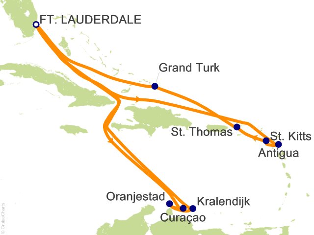 16 Night Caribbean Southern Adventurer Cruise from Fort Lauderdale