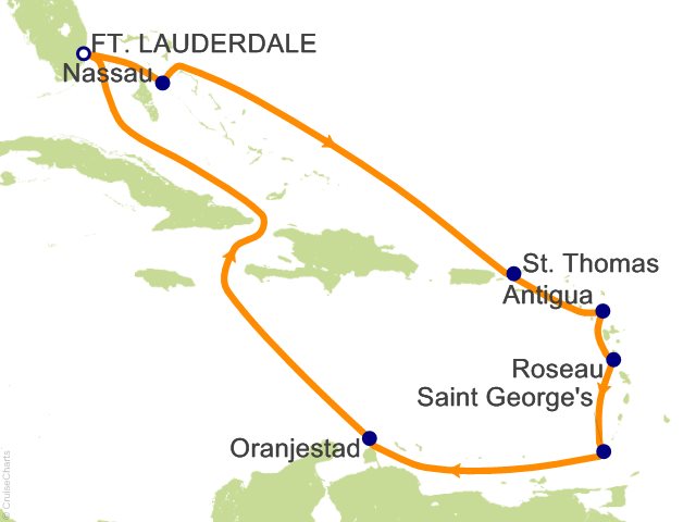 11 Night Holiday Southern Caribbean Medley Cruise from Fort Lauderdale