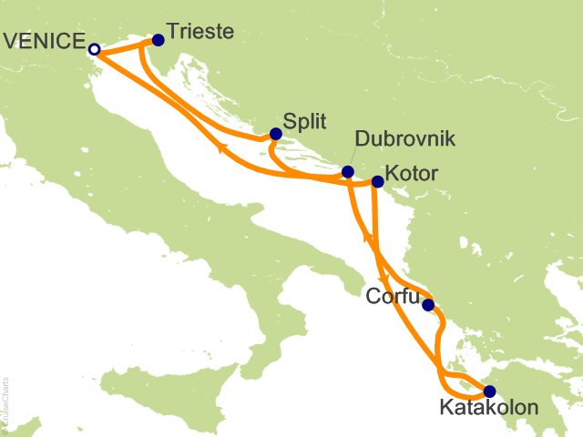7 Night Italy  Croatia  Montenegro  Greece Cruise from Venice