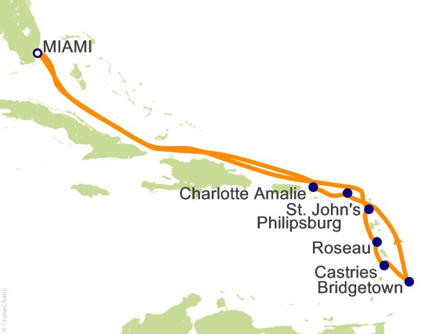 12 Night Southern Caribbean Holiday Cruise from Miami
