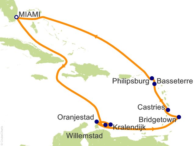 14 Night Exotic Southern Caribbean Cruise from Miami