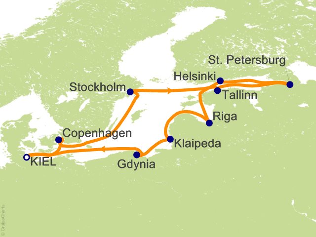 12 Night The Northern Capitals Cruise from Kiel