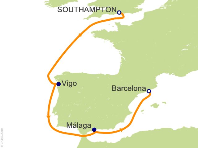 7 Night Southampton to Spain Cruise from Southampton