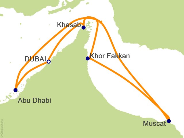 7 Night Abu Dhabi  Dubai and Oman Cruise from Dubai