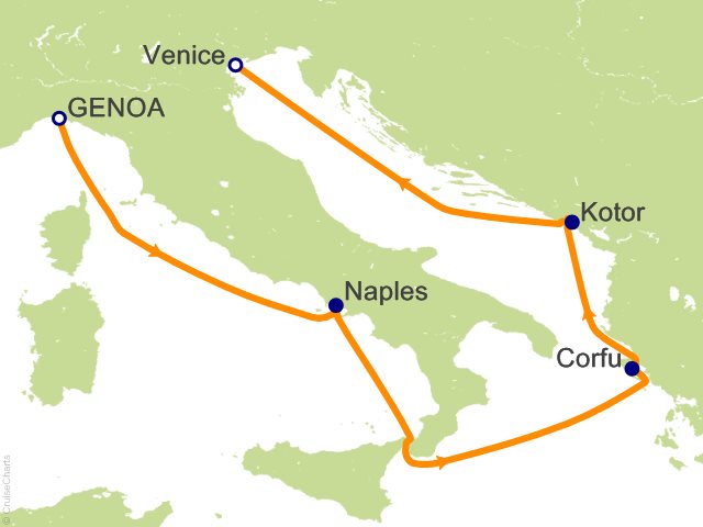5 Night Mediterranean Cruise from Genoa