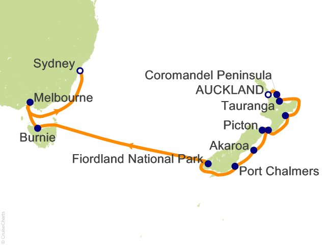 14 Night Australia and New Zealand Cruise from Auckland
