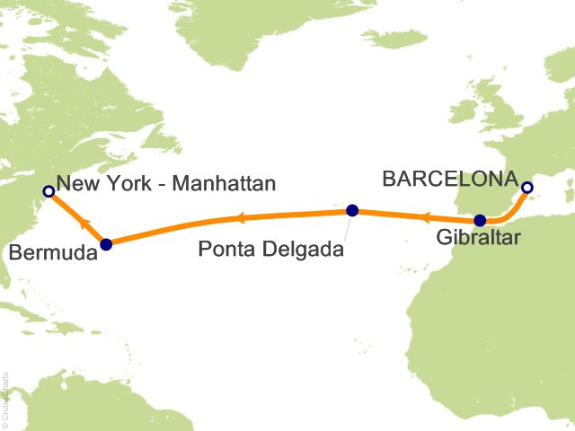 13 Night Transatlantic Cruise from Barcelona