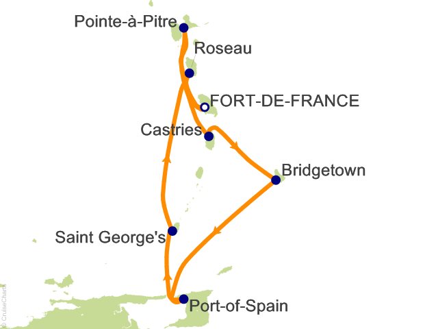 7 Night Caribbean and Antilles Cruise from Fort de France